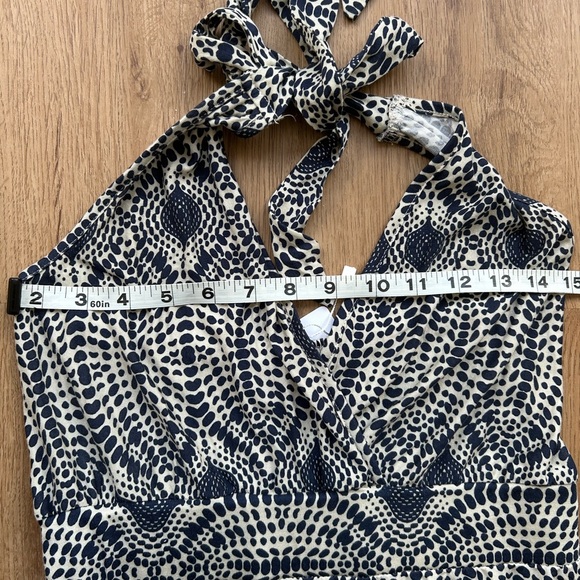 LASCANA Navy Sand Printed Halter Maxi Dress NWT Small Boho Beach Resort Viscose - Picture 8 of 10